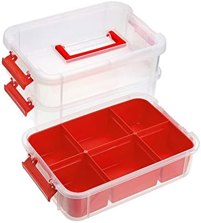 Btsky 3 Layer Stack & Carry Box, пластична повеќенаменска преносна контејнер за складирање кутија ракувана со организатор кутија