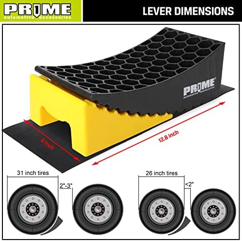 PR1ME Camper Needer, 2 пакувања RV Blocks Blocks, HDPE Curved Sevelers, вклучуваат 2 криви нивоа, 2 чак, 2 душеци против лизгање и торба