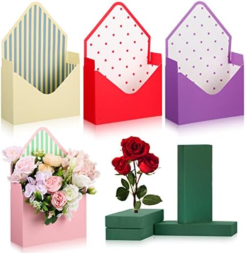 Таобари 8 Комплети Кутии За Букет Цвеќарници Со Цветни Блокови Од Пена, Кутија За Подароци За Подароци За Пакување Хартија За Денот