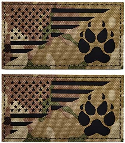 ИР К9 Ракувач Со Кучиња Шепа К-9 Знаме На САД Инфрацрвен Тактички Морал Везена Лепенка Апликација Со Поддршка За Прицврстување