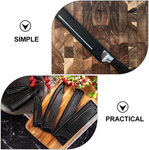 Гаџети За алатки Црн Готвач Нож Обвивка Од Лушпа: 6 парчиња Кујнски Нож Заштитник На Сечилото Универзални Штитници За Ножеви Пластична
