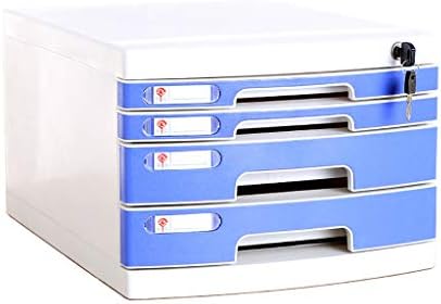 Кабинет за складирање на десктоп датотека А4 Поделена за канцеларија, Студиски архивски кабинет пластичен 4 -ти кат со заклучување сина