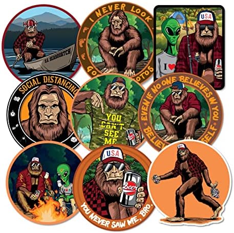САД Sasquatch Bigfoot Смешни Браник Налепница Налепница Пакет Пакет За Автомобили, Чаши, Лаптопи, Ладилници, Тамблери )