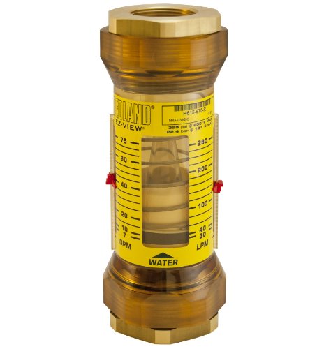 HEDLAND H615-675-R EZ-VIEW FLOW MERTER со сензор, полифенилсулфон, за употреба со вода, од 30,0 до 280,0 LPM опсег на проток, 1-1/2 NPT