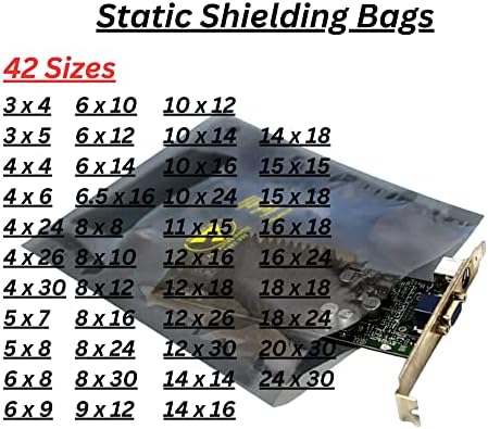 Статички вреќи за заштита - 15 x 18 и 3.1 милји отворени врвни вреќи ESD | Премиум статичка торба за штит, еднократно за компјутерски
