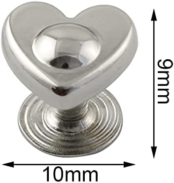 Батино 20 парчиња ривети сребро во форма на срцев во форма на срцев декоративен DIY место за копче за копче за копче за копче за копче,