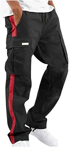 Долги товарни панталони за мажи карго панталони работат носат борбени безбедносни товар 6 џеб целосни панталони еластични панталони на