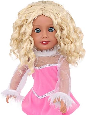 Перики за кукли Аидола за 18 'американски кукли, девојки подарок отпорен на топлина долги кадрави плетенки за замена на косата за 18' 'кукли DIY