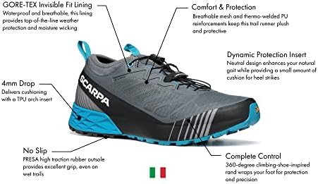 Скарпа Машка рибал Run gtx водоотпорни чевли за патеки за патеки за патеки за патеки и пешачење