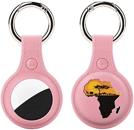 Африкански Животни Над Мапата На Африка Компатибилен Со Куќиштето На AirTag со КЛУЧЕВИ Gps Пронаоѓачи На Предмети Додатоци Со Прстен За Клучеви