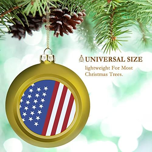 Америка американска знаме Божиќна топка што виси украси Xams Декорација на дрво за забава