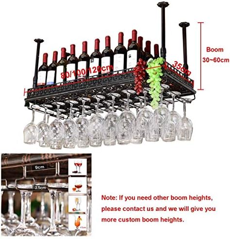 Решетка за вино FOVKP, бар, ресторан, виси, решетка за вино со вино, железо висино вино за складирање на стакло за складирање на