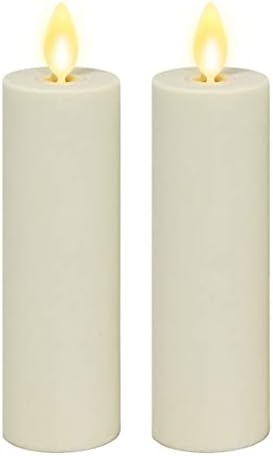 Комплет од 2 безмилосни свеќи за гласање: 1,5 x 6 Несцентирани реални треперечки пламени со свеќички предводени од пластични свеќи со батерија