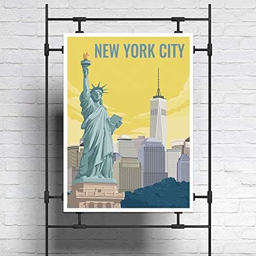 XTVIN USA New York City Statue of Liberty America Gratage Travel Most Постер Уметнички печати платно за сликање Дома за декорација
