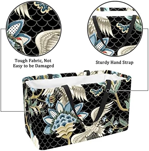 Кошар за шопинг Jdez Јапонски кранови на птици за еднократна употреба на намирници за перење на намирници, преносни пикник за шопинг торбички торбички торбички