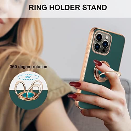 Електроплиран држач за магнетски прстен на Eyzutak за iPhone 14 Pro, 360 степени со ротација на метални прстени за прсти на прстенот