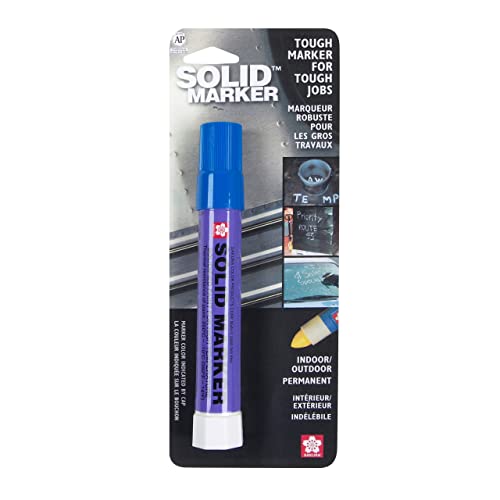 Солидни маркери на боја на Сакура - Пенчиња за боја на траење на маркери - прозорец, дрво и стакло - сина боја - 1 пакет