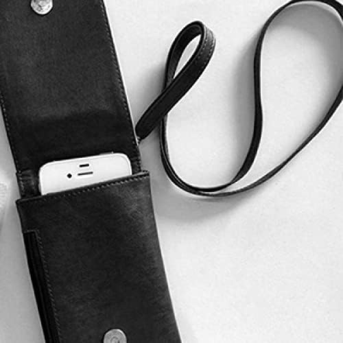 Лице симпатично и срамежливо изразување телефонски паричник чанта што виси мобилна торбичка црн џеб