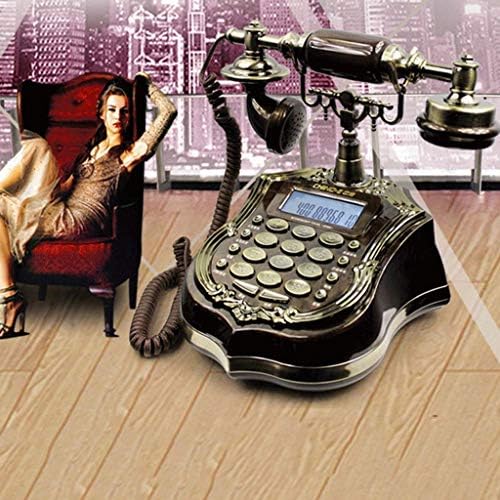 Телефон ZyzMH - Ретро гроздобер антички стил ротирачки биро за биро Телефонски телефон дома дневна соба декор