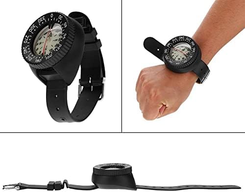 Quul водоотпорен нуркачки компас подводен пештерски кампување компас со зглобно нуркање Scuba Watchband Fluorescention Dial Dial