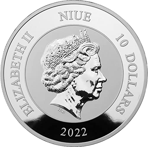 2022 de Modern Commorative Powercoin Kua fu бркање на Сонцето 5 мл сребрена монета 10 $ niue 2022 Доказ