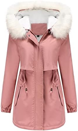 Зимски зимски палта од басисин, со качулки со качулки, палто палто, палто, топла долга зимска јакна дебели палта со џебови