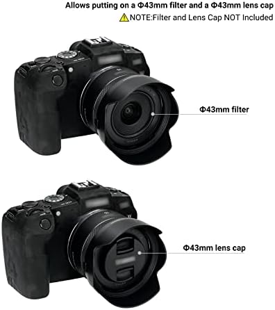 Аспиратор за леќи за Canon RF 16mm F2.8 STM леќи на камера EOS R6 R5 RP R, реверзибилна сенка на леќи Заменете го аспираторот за леќи Canon EW-65C,