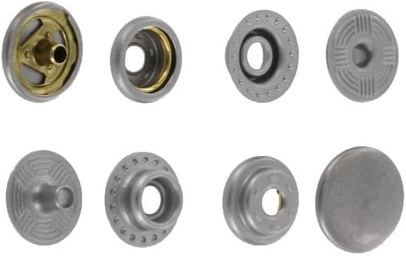 Копче SN127B50-SP Snap, капаче 12,7мм, краток пост, приклучок за прстен, никел мат, цврст месинг