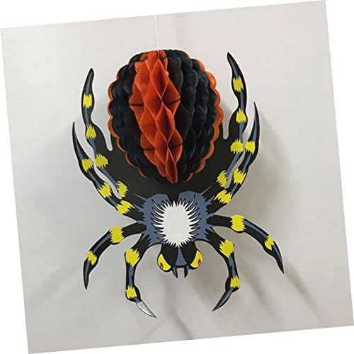 Tofficu 4PCS пајак хартија приврзок Реални пајаци реквизити што висат приврзоци хорор гаг играчка виси пајак прогонувана куќа за хартија