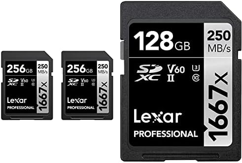 Lexar Professional 1667x 256GB SDXC UHS-II Картички, До 250mb / S Читање, За Професионален Фотограф, Видеограф, Ентузијаст &засилувач; Професионални