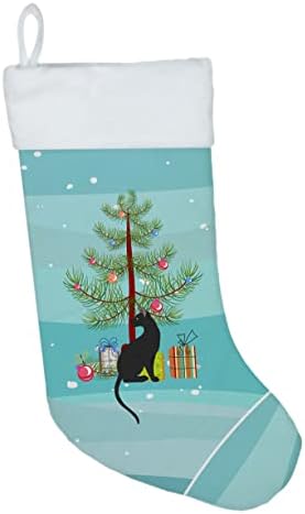 Богатства на Каролина CK4784CS Пантерет Мачка Среќен Божиќ Божиќно порибување, камин што виси чорапи Божиќна сезона забава Декорации за семејни