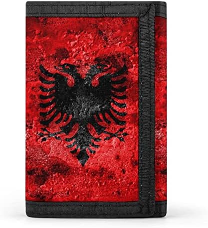 Стариот Гранџ Албанија Знаме Трифолд Паричник Симпатична Картичка Носителот Спојката Чанта Подароци за Мажи&засилувач; Жените