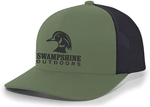 Swampshine на отворено класично лого за лого на патка, машка класична везена мрежа назад камионер капа за бејзбол капа