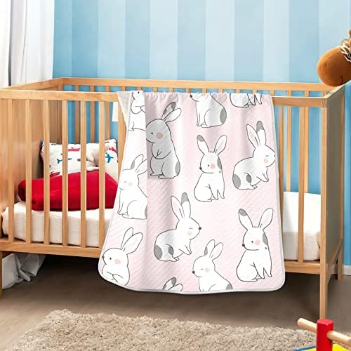 Swaddle Clute Rabbit Pink Puss Pastel Paster Color Conte за новороденчиња, примање ќебе, лесен меко висино ќебе за креветчето, шетач, расадници
