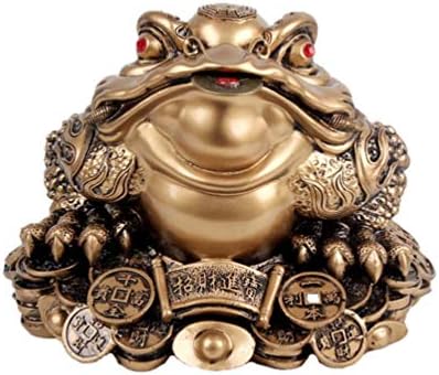 Garneck Кинески Фенг Шуи Фрог монета Кинески шарм пари за жаба фигура за богатство на богатство канцеларија таблета за дома