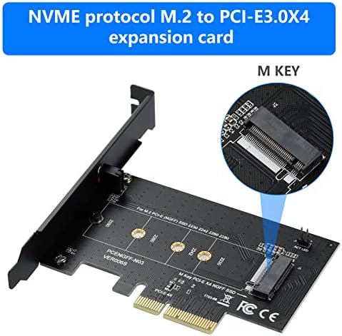 MZHOU Key M PCIE X4 NGFF SSD Контролер Експанзија картичка, поддржува M2 NGFF PCI-E 3.0, 2.0 или 1.0, за M.2 2230, 2242, 2260, 2280 SSD