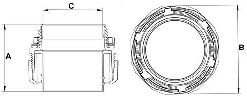Морис 15252 Изолирана течна конектор за течен грло, директно, цинк умира, 1/2 големина на конец