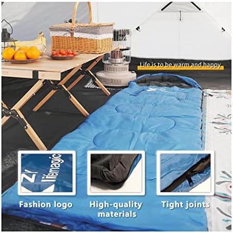 Zylifemagic outdoor кампување торба за спиење со ранец, бесплатно продолжување на рацете, loversубовници Сезони Топло ладно