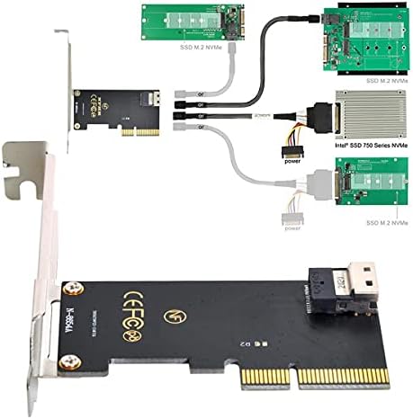 CABLECC PCI-E 4X до U.2 U2 комплет SFF-8639 до SFF-8654 SLIMLINE SAS NVME PCIE SSD адаптер за Mainboard