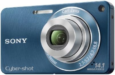 Sony DSC-W350 14.1MP дигитална камера со зумирање со широк агол 4x со оптички стабилен стабилизација на сликата и 2,7 инчи LCD