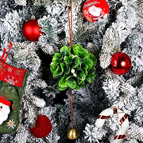 Божиќно украс на топката 4,7 инчи вештачки Божиќен бакнеж за топка украси од празник за празник bellвонче, виси декорација, украс