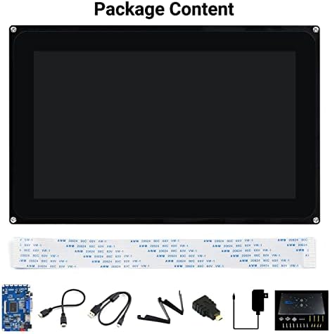 WaveShare 10.1inch капацитивен екран на допир LCD со куќиште компатибилен со Raspberry PI 4B/3B+/3B/2B/B+/A+/Zero/Zero W/WH/WH/Zero 2W