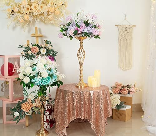 Свадбени центри за приемни маси, штандови за свеќи за пресврт, вазни за свадбени цвеќиња, метални центри за водечки домови водечки во венчавки