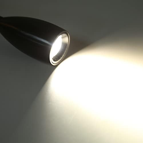 Светло за читање Akozon RV, 12-24V 3W LED LED читање светло за читање, ламба за читање Gooseneck 3 Color прилагодлива за RVS, приколки за