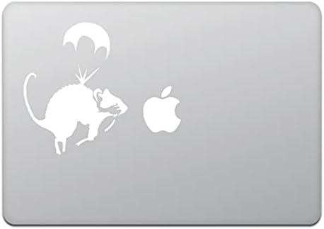 Kindубезна продавница MacBook Air / Pro 11/13 инчи налепница MacBook Parachute Rat Banksy White M592-W