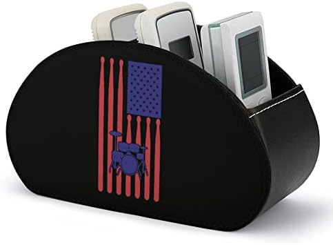 Тапанар САД држач за далечински управувач на знаме/кади/кутија/послужавник со 5 оддели ПУ Организатор на кожа со симпатична печатена