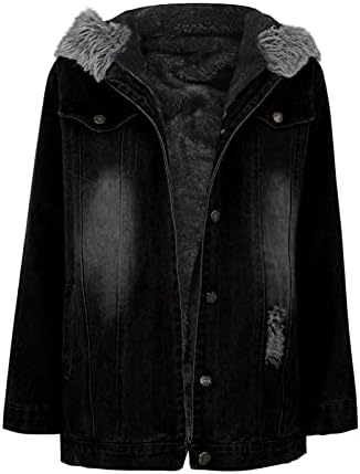 Blackените со црно зимско палто, лежејќи го обичниот елек со долг ракав за жени Зимски копче каубои цврсто елек кул