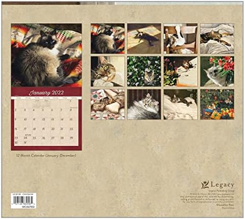 Legacy Publishing Group 2022 Wallиден календар, 13 x 12-инчи, мачки што ги сакаме