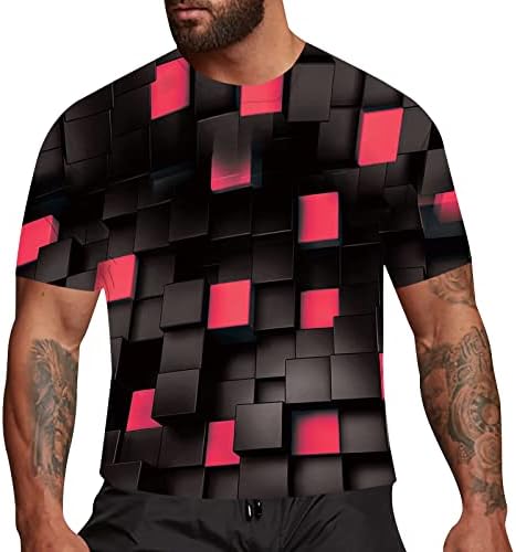 Менси кошули Машки 3Д новини маички маички графички смешни тимови 3Д печатени екипаж со кратки ракави за кратки ракави летни