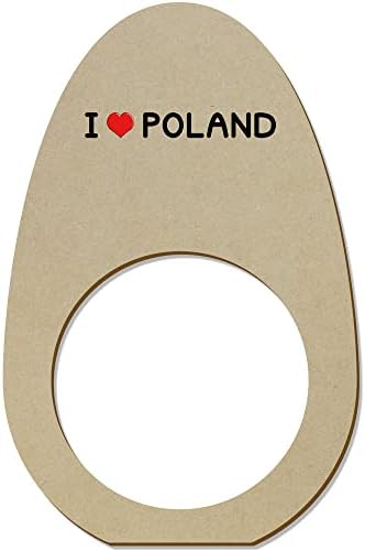Azeeda 5 x 'Јас ја сакам Полска' Дрвена салфетка прстени/држачи